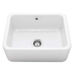 Caple Butler Single Bowl White Ceramic Kitchen Sink - 595 X 460mm