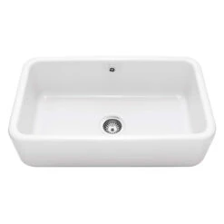 Caple Butler Large Single Bowl White Ceramic Kitchen Sink - 795 X 460mm