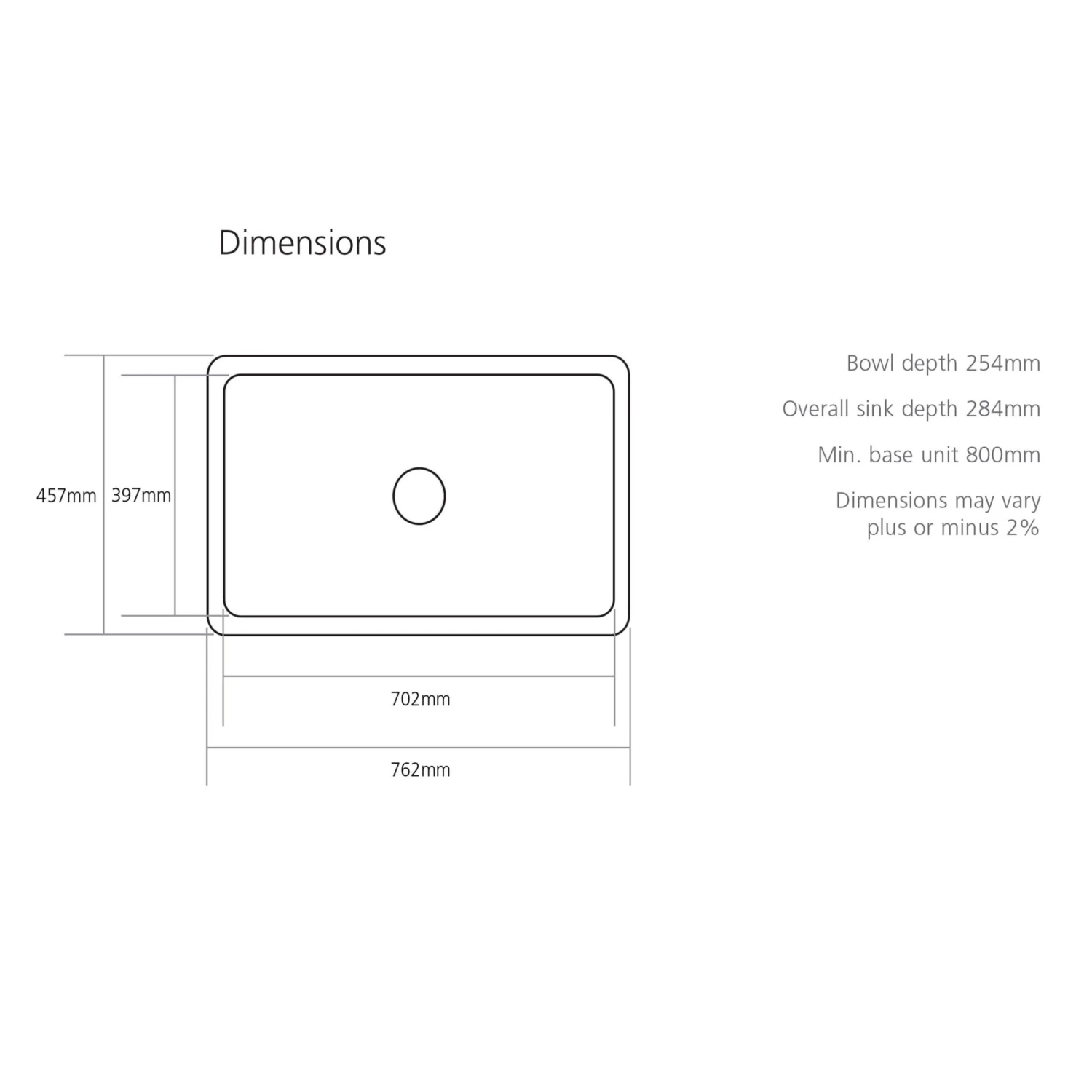 Caple Large Single Bowl Farmhouse White Ceramic Kitchen Sink - 762 X 457mm 4 Caple Large Single Bowl Farmhouse White Ceramic Kitchen Sink - 762 X 457mm - Image 2