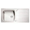 Caple Crane 1 Bowl Satin Stainless Steel Sink & Waste Kit With Reversible Drainer - 965 X 510mm 1 Caple Crane 1 Bowl Satin Stainless Steel Sink & Waste Kit With Reversible Drainer - 965 X 510mm -Vado Sale Store cr101ss cutout