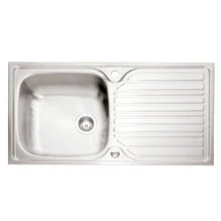Caple Crane 1 Bowl Satin Stainless Steel Sink & Waste Kit With Reversible Drainer - 965 X 510mm