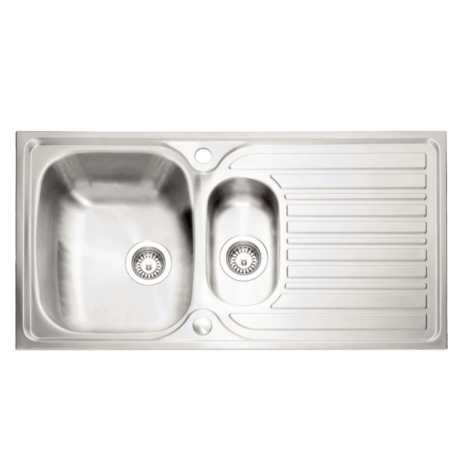Caple Crane 1.5 Bowl Satin Stainless Steel Sink & Waste Kit With Reversible Drainer - 965 X 510mm 3 Caple Crane 1.5 Bowl Satin Stainless Steel Sink & Waste Kit With Reversible Drainer - 965 X 510mm