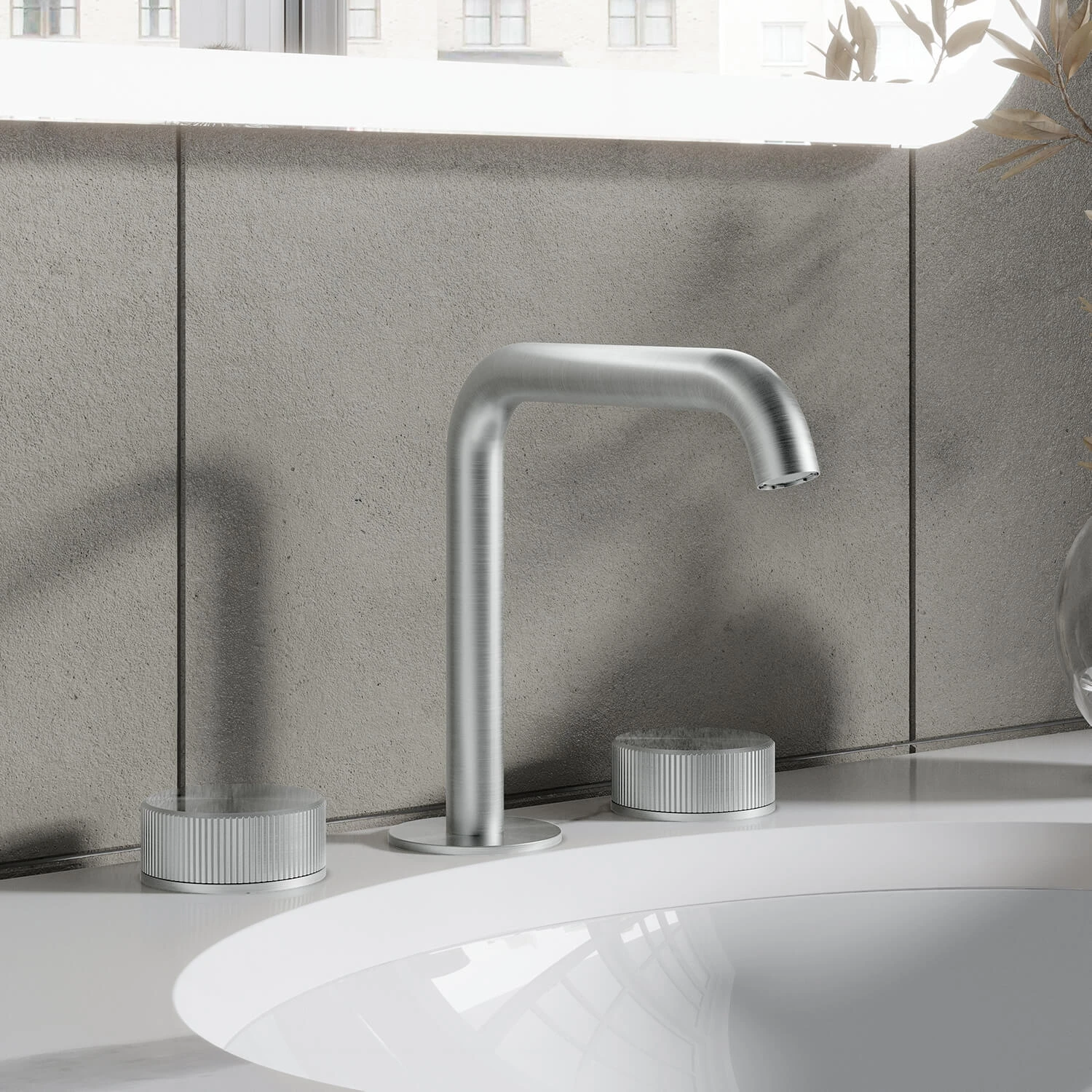 Crosswater 3ONE6 Stainless Steel 3 Hole Basin Mixer Tap 3 Crosswater 3ONE6 Stainless Steel 3 Hole Basin Mixer Tap