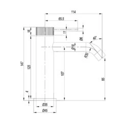 Crosswater 3ONE6 Stainless Steel Mono Basin Mixer 13 Crosswater 3ONE6 Stainless Steel Mono Basin Mixer -Vado Sale Store crosswater 3one6 mono basin mixer tech drawing
