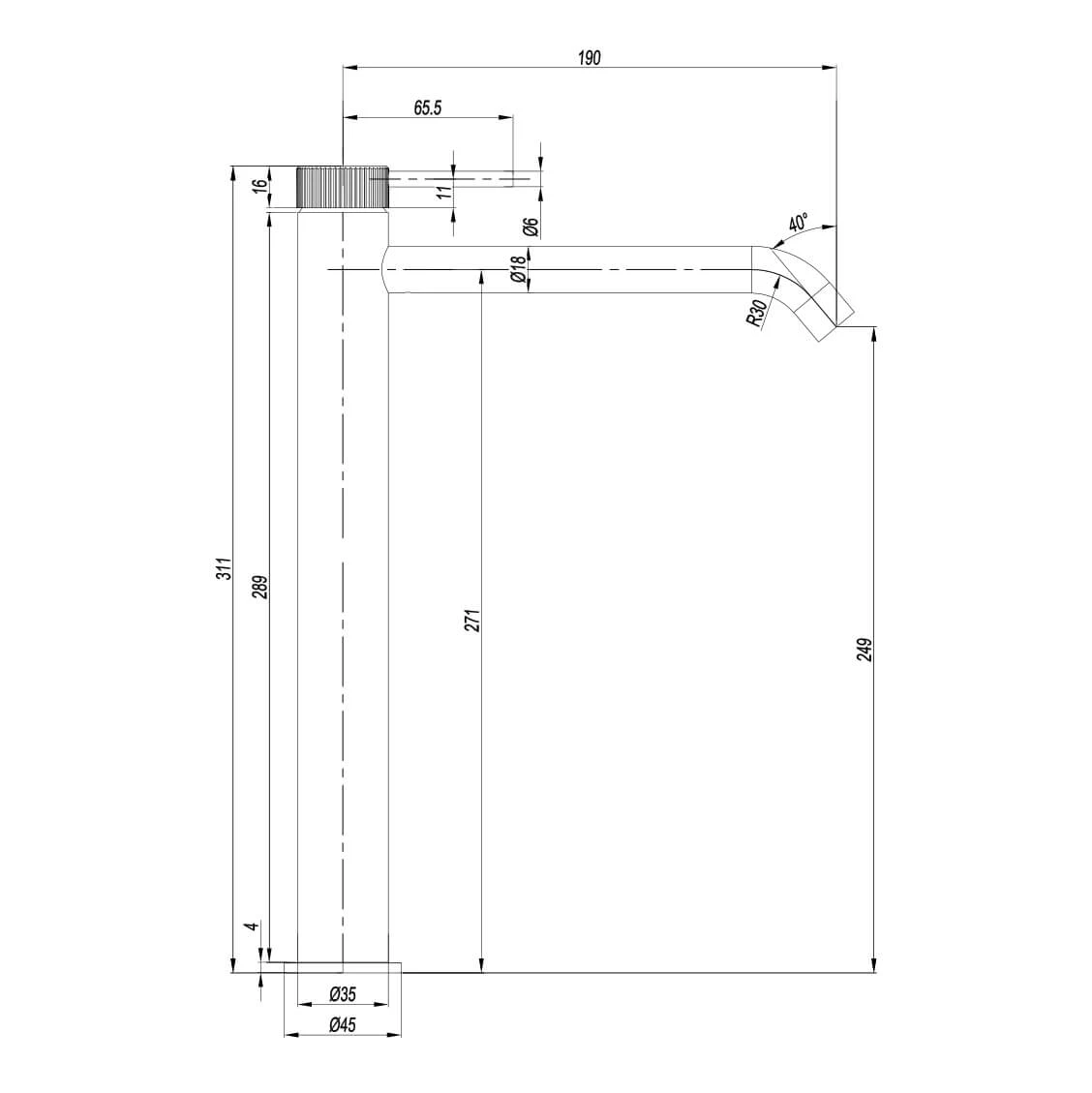 Crosswater 3ONE6 Stainless Steel Tall Mono Basin Mixer Tap 5 Crosswater 3ONE6 Stainless Steel Tall Mono Basin Mixer Tap - Image 3
