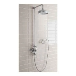 Crosswater Belgravia Multifunction Shower Valve With Cradle Handset Kit & Fixed Shower Head - 200mm Nickel Shower Head