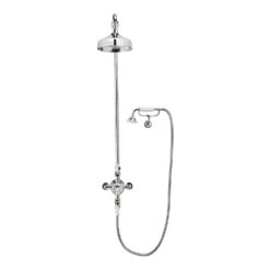 Crosswater Belgravia Multifunction Shower Valve With Cradle Handset Kit & Fixed Shower Head - 200mm Nickel Shower Head -Vado Sale Store crosswater bel cradle main