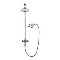 Crosswater Belgravia Multifunction Shower Valve With Cradle Handset Kit & Fixed Shower Head - 200mm Nickel Shower Head -Vado Sale Store crosswater bel cradle nickel