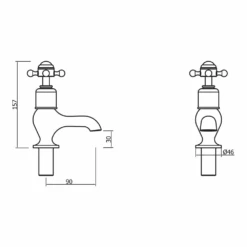 Crosswater Belgravia Crosshead Bath Pillar Taps -Vado Sale Store crosswater belgravia bath pillar taps bl340dc tech