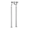 Crosswater Belgravia Crosshead Floor Standing Bath Shower Mixer With Handset Kit - Unlacquered Brass -Vado Sale Store crosswater belgravia cross floor bath filler tap