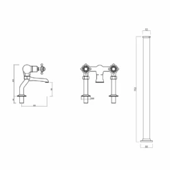 Crosswater Belgravia Crosshead Floor Standing Bath Shower Mixer With Handset Kit - Unlacquered Brass -Vado Sale Store crosswater belgravia cross floor bath filler tech