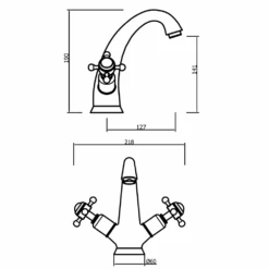 Crosswater Belgravia Crosshead High Neck Mono Basin Mixer - Chrome 13 Crosswater Belgravia Crosshead High Neck Mono Basin Mixer - Chrome -Vado Sale Store crosswater belgravia cross highneck basin tap tech