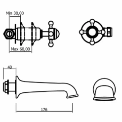Crosswater Belgravia Crosshead Wall Mounted Bath Filler With Concealed Valves 11 Crosswater Belgravia Crosshead Wall Mounted Bath Filler With Concealed Valves -Vado Sale Store crosswater belgravia cross wall bath filler tech