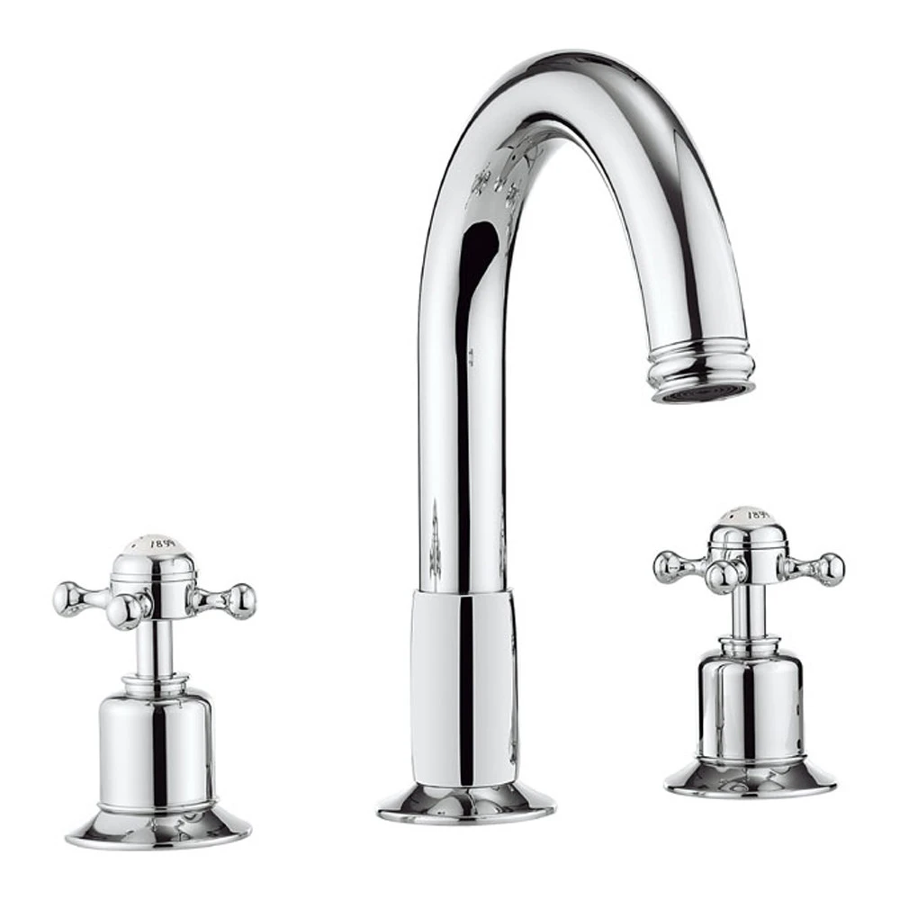 Crosswater Belgravia Crosshead 3 Hole Tall Basin Mixer & Pop-up Waste 3 Crosswater Belgravia Crosshead 3 Hole Tall Basin Mixer & Pop-up Waste