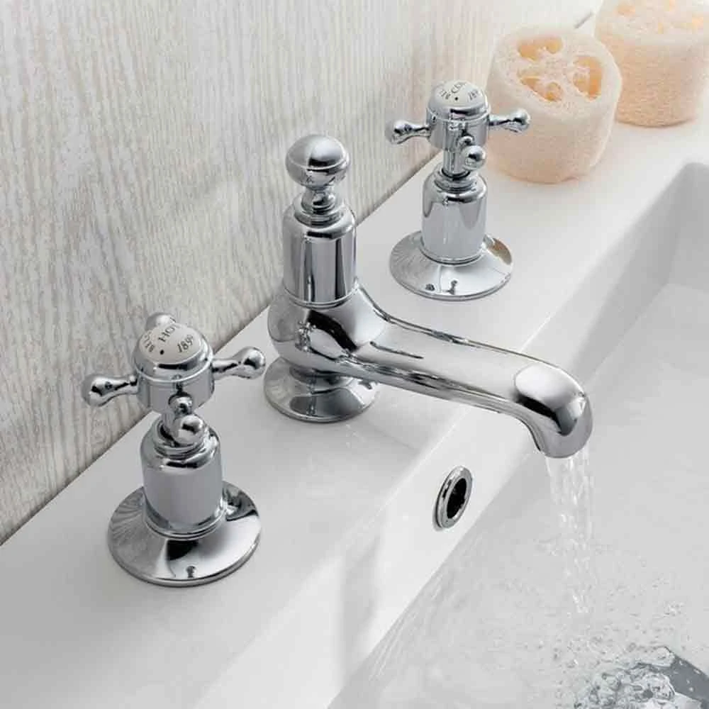 Crosswater Belgravia Crosshead 3 Hole Basin Mixer - Chrome 3 Crosswater Belgravia Crosshead 3 Hole Basin Mixer - Chrome