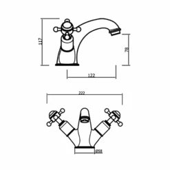 Crosswater Belgravia Crosshead Lux Mono Basin Mixer & Pop Up Waste - Chrome -Vado Sale Store crosswater belgravia crosshead basin mixer tech