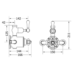 Crosswater Belgravia Multifunction Shower Valve With Slide Rail And Handset And Fixed Shower Head - 8 Inch Nickel Shower Head 25 Crosswater Belgravia Multifunction Shower Valve With Slide Rail And Handset And Fixed Shower Head - 8 Inch Nickel Shower Head -Vado Sale Store crosswater belgravia exposed thermostatic shower valve tech