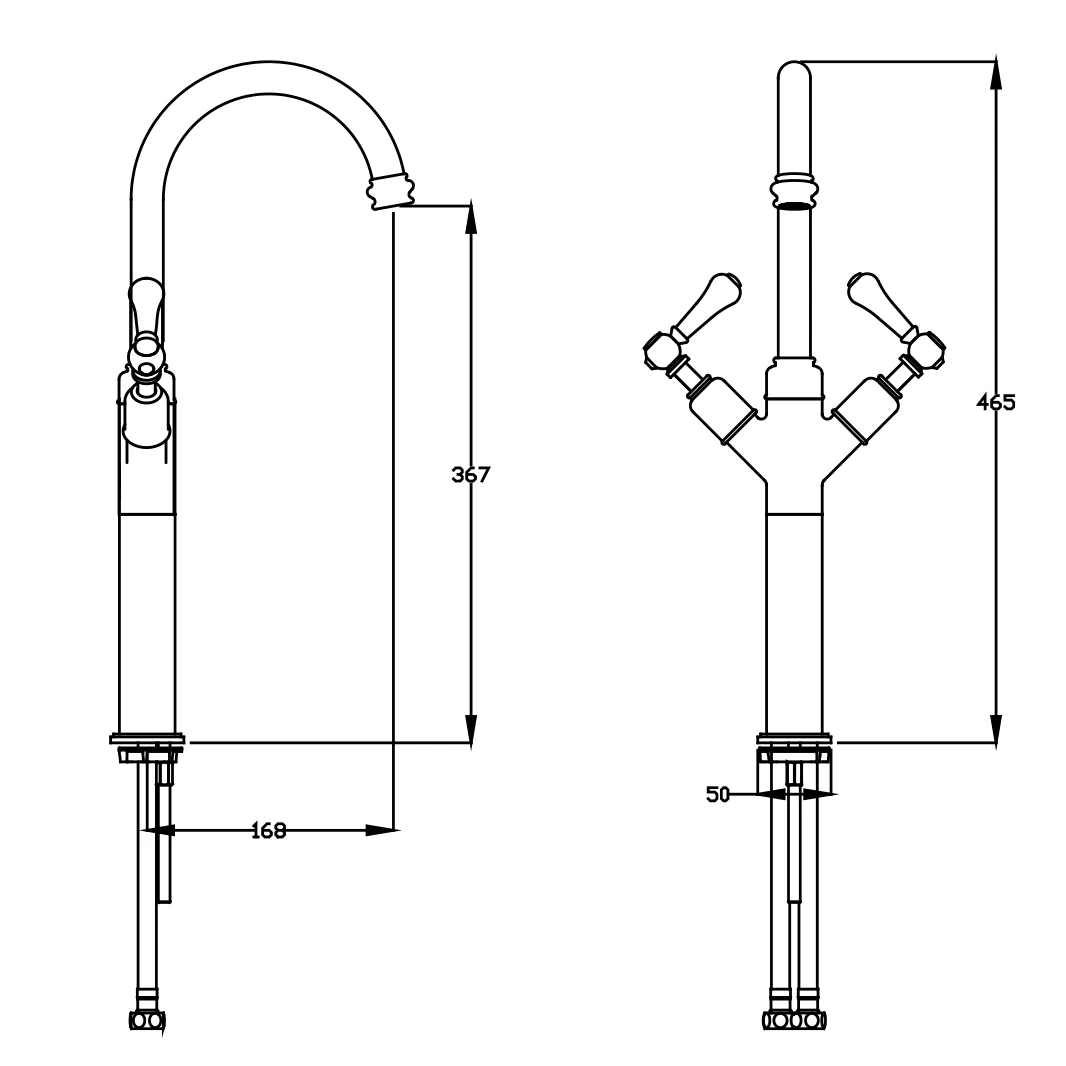 Crosswater Belgravia Lever Tall Monobloc Basin Mixer 5 Crosswater Belgravia Lever Tall Monobloc Basin Mixer - Image 3