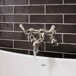 Crosswater Belgravia Lever Wall Mounted Bath Filler With Exposed Valves