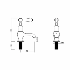 Crosswater Belgravia Lever Basin Pillar Taps -Vado Sale Store crosswater belgravia mini pillar taps bl150 tech