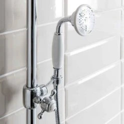 Crosswater Belgravia Multifunction Shower Valve With Slide Rail And Handset And Fixed Shower Head - 8 Inch Nickel Shower Head 24 Crosswater Belgravia Multifunction Shower Valve With Slide Rail And Handset And Fixed Shower Head - 8 Inch Nickel Shower Head -Vado Sale Store crosswater belgravia shower handset rail bracket