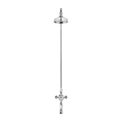 Crosswater Belgravia Exposed Thermostatic Shower Valve With Fixed Shower Head And Bath Spout - 8 Inch Chrome Shower Head