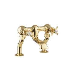 Crosswater Belgravia Crosshead Floor Standing Bath Shower Mixer With Handset Kit - Unlacquered Brass -Vado Sale Store crosswater belgravia unlacquered brass bath filler 1