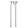 Crosswater Belgravia Crosshead Floor Standing Bath Filler - Unlacquered Brass
