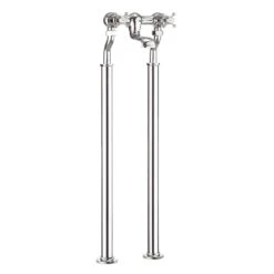 Crosswater Belgravia Crosshead Floor Standing Bath Filler - Unlacquered Brass