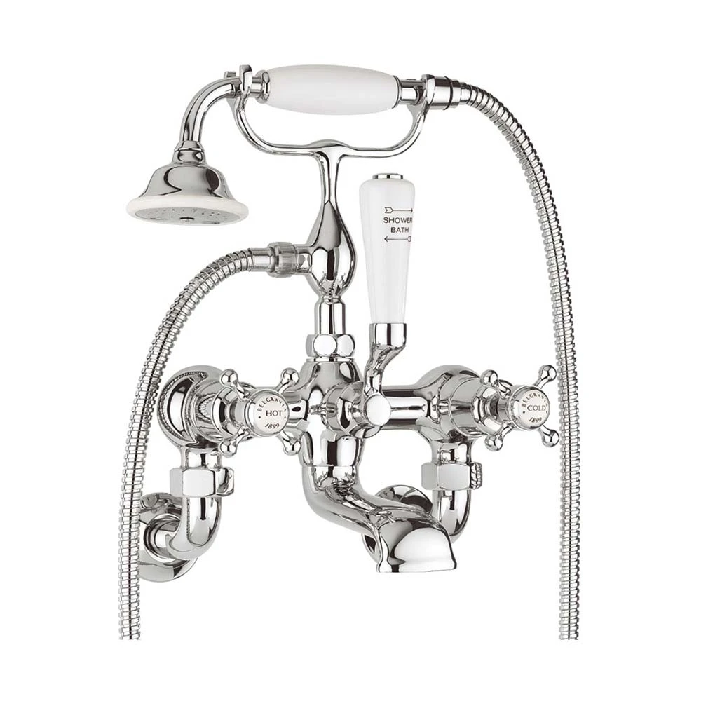 Crosswater Belgravia Crosshead Wall Mounted Bath Shower Mixer With Handset Kit 3 Crosswater Belgravia Crosshead Wall Mounted Bath Shower Mixer With Handset Kit