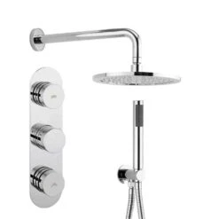 Crosswater Dial Central 2 Control Shower Valve With Single Mode Handset, Fixed Head & Arm