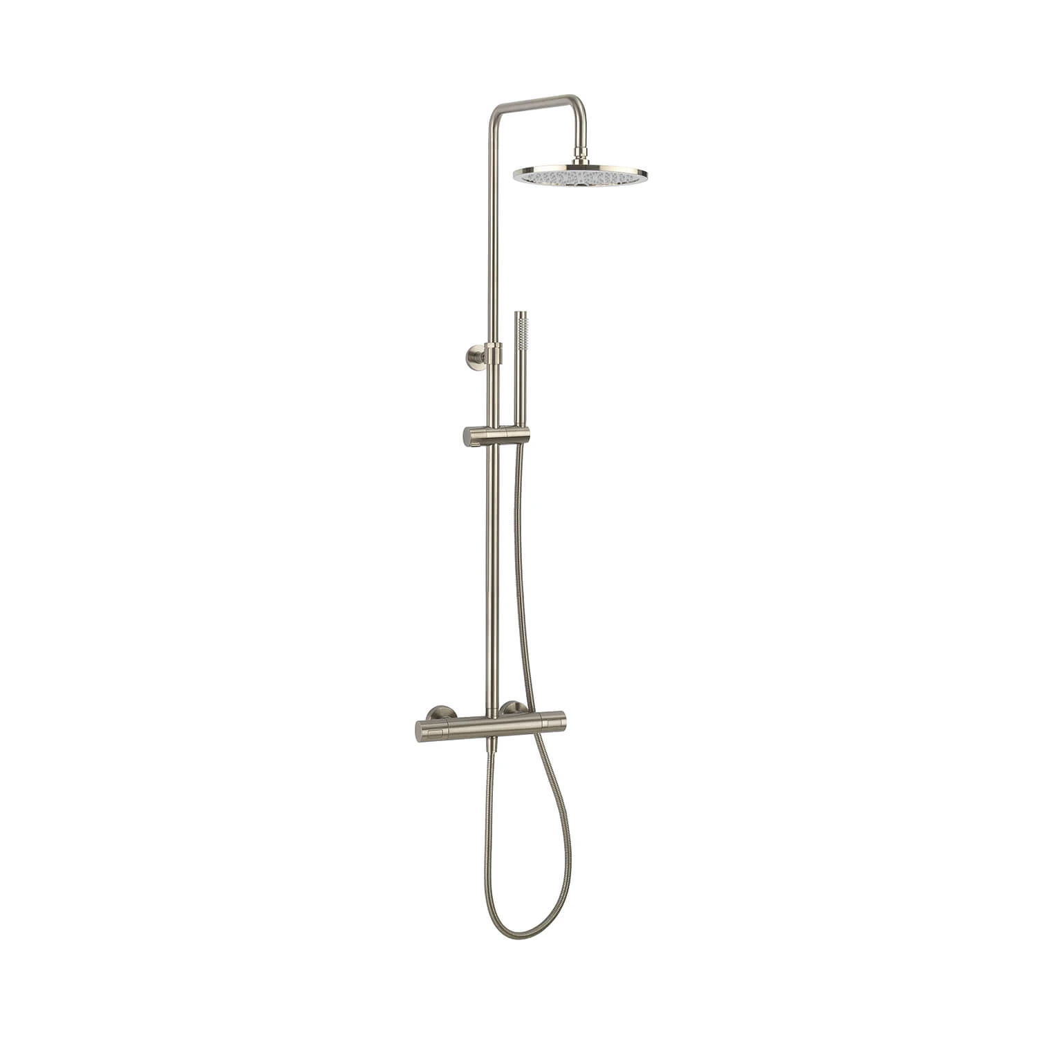 Crosswater Central Thermostatic Exposed Shower Kit With Height Adjustable Rigid Riser - Brushed Stainless Steel Effect 4 Crosswater Central Thermostatic Exposed Shower Kit With Height Adjustable Rigid Riser - Brushed Stainless Steel Effect - Image 2