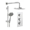 Crosswater Dial Kai Lever Triple Control Shower Valve With Overhead Shower & Rail Kit