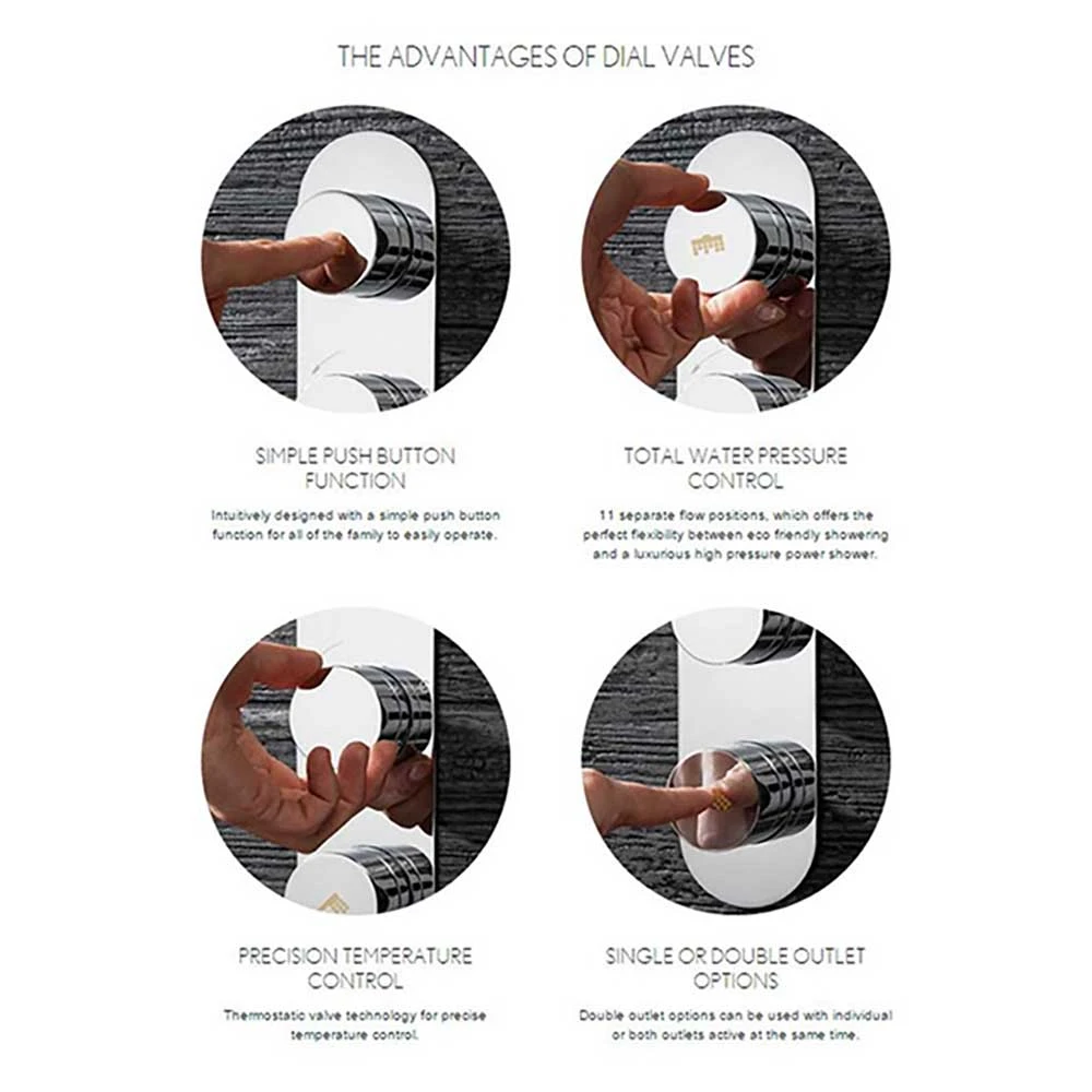 Crosswater Dial Kai Lever 1 Control Shower Valve With Fixed Head & Arm 4 Crosswater Dial Kai Lever 1 Control Shower Valve With Fixed Head & Arm - Image 2