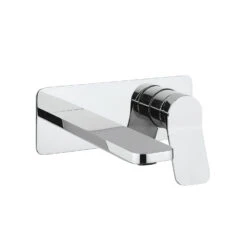 Crosswater Glide II Wall Mounted Basin Mixer Tap - Brushed Stainless Steel Effect -Vado Sale Store crosswater glide ii wall mounted basin mixer chrome cutout