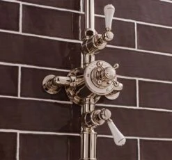 Crosswater Belgravia Multifunction Shower Valve With Cradle Handset Kit & Fixed Shower Head - 200mm Nickel Shower Head -Vado Sale Store crosswater hg cradlen var detail1