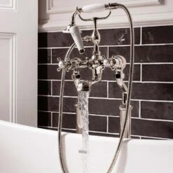 Crosswater Belgravia Crosshead Bath Shower Mixer - Nickel -Vado Sale Store crosswater hg422dn var hero