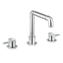 Crosswater MPRO Industrial 3 Hole Deck Mounted Basin Mixer Tap - Chrome 11 Crosswater MPRO Industrial 3 Hole Deck Mounted Basin Mixer Tap - Chrome -Vado Sale Store crosswater industrial chrome 3 hole deck mounted basin mixer tap cutout