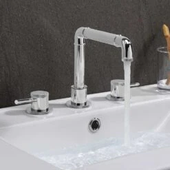 Crosswater MPRO Industrial 3 Hole Deck Mounted Basin Mixer Tap - Chrome