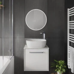 Crosswater Infinity Illuminated Mirror With Colour Change LED's - 600mm -Vado Sale Store crosswater infinity illumiminated mirror 500mm lifestyle5