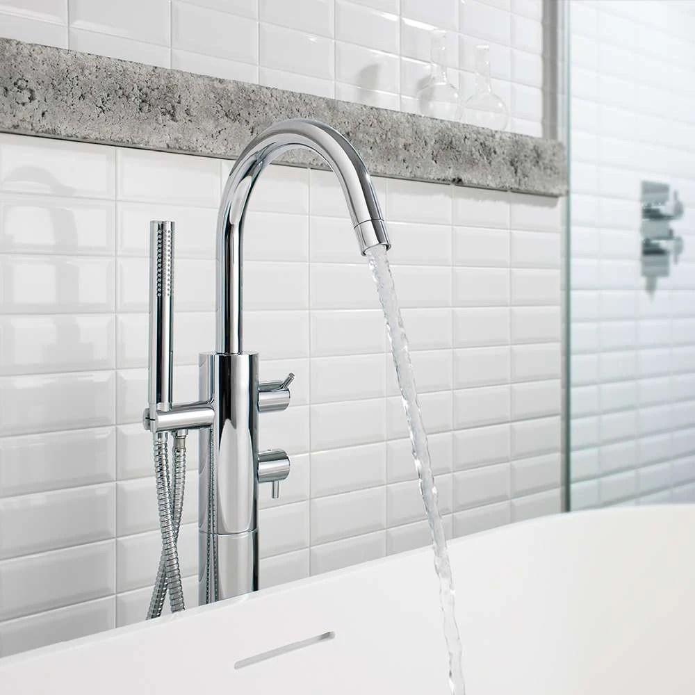 Crosswater Kai Lever Thermostatic Floor Standing Bath Shower Mixer With Shower Kit 5 Crosswater Kai Lever Thermostatic Floor Standing Bath Shower Mixer With Shower Kit - Image 3