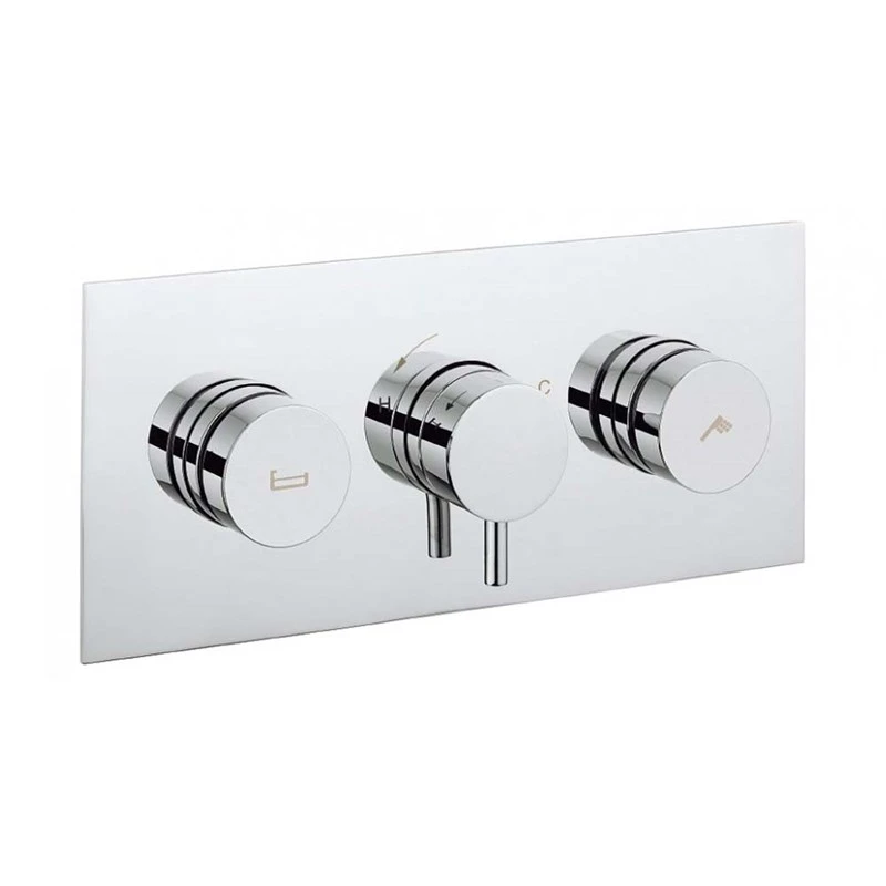 Crosswater Dial Kai Lever 2 Outlet Concealed Thermostatic Bath Valve 3 Crosswater Dial Kai Lever 2 Outlet Concealed Thermostatic Bath Valve