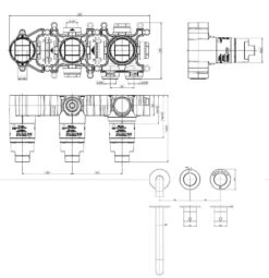Crosswater Module 2 Outlet Concealed Thermostatic Shower Valve & Bath Spout - Brushed Stainless Steel Effect 19 Crosswater Module 2 Outlet Concealed Thermostatic Shower Valve & Bath Spout - Brushed Stainless Steel Effect -Vado Sale Store crosswater module 2 outlet concealed valve with bath spout and valve body tech drawing update