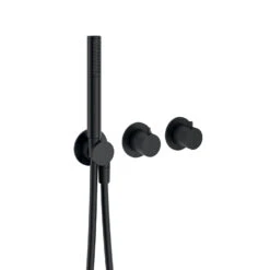 Crosswater Module 3 Outlet 2 Handle Concealed Thermostatic Shower Valve & Shower Handset - Brushed Stainless Steel Effect -Vado Sale Store crosswater module 2 outlet concealed valve with handset matt black cutout