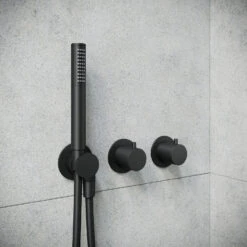 Crosswater Module 3 Outlet 2 Handle Concealed Thermostatic Shower Valve & Shower Handset - Brushed Stainless Steel Effect