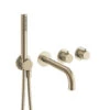 Crosswater Module 2 Outlet Concealed Thermostatic Shower Valve With Bath Spout & Shower Handset - Brushed Stainless Steel Effect -Vado Sale Store crosswater module 2 outlet concealed valve with spout and handset brushed brass cutout