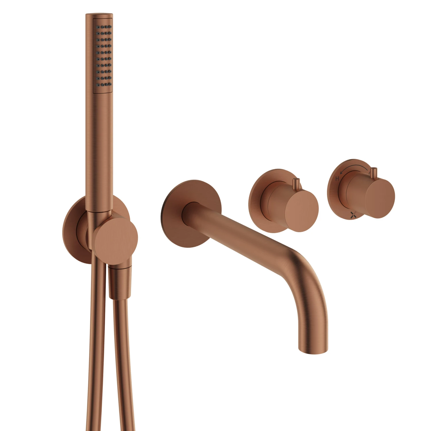 Crosswater Module 2 Outlet Concealed Thermostatic Shower Valve With Bath Spout & Shower Handset - Brushed Stainless Steel Effect 6 Crosswater Module 2 Outlet Concealed Thermostatic Shower Valve With Bath Spout & Shower Handset - Brushed Stainless Steel Effect - Image 4