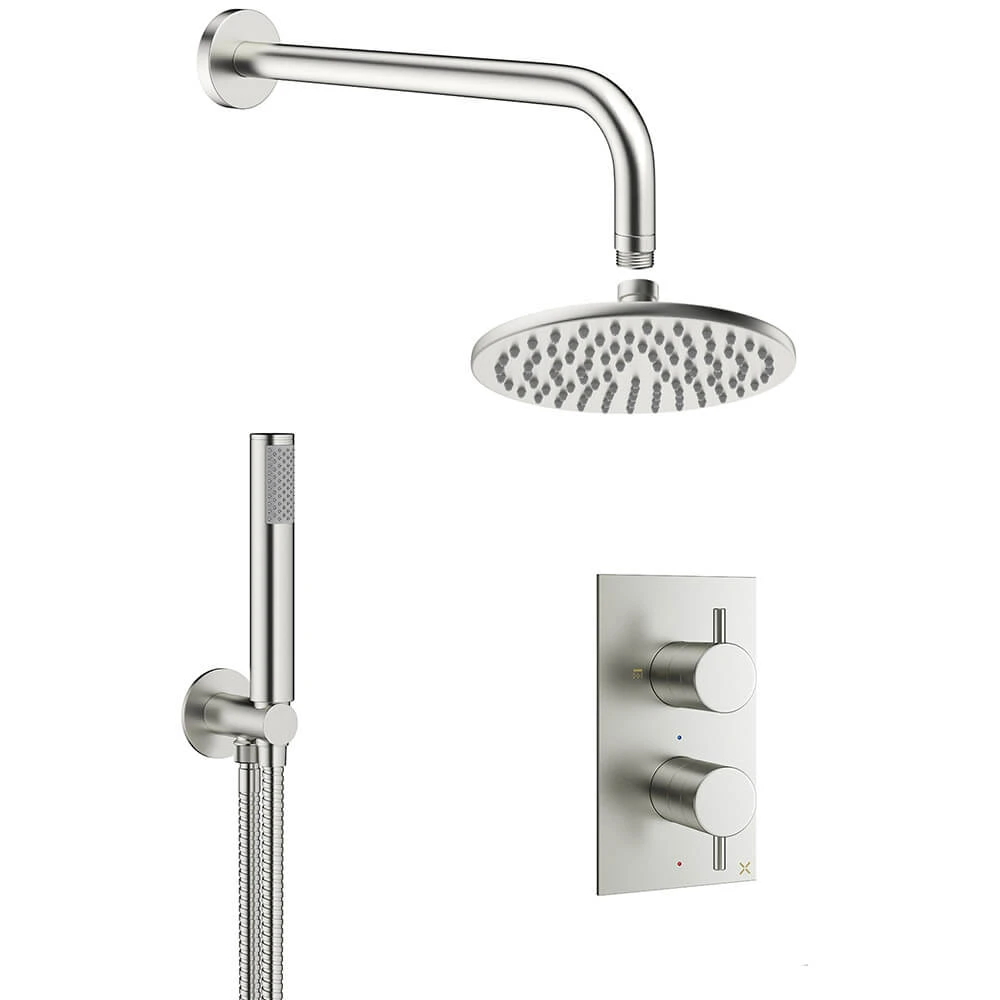 Crosswater MPRO 2 Outlet 2 Handle Shower Bundle - Brushed Stainless Steel Effect 3 Crosswater MPRO 2 Outlet 2 Handle Shower Bundle - Brushed Stainless Steel Effect