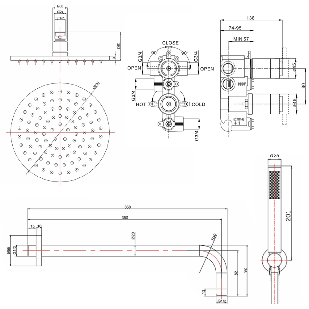 Crosswater MPRO 2 Outlet 2 Handle Shower Bundle - Brushed Stainless Steel Effect 9 Crosswater MPRO 2 Outlet 2 Handle Shower Bundle - Brushed Stainless Steel Effect - Image 7