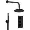 Crosswater MPRO 2 Outlet 3 Handle Shower Bundle - Matt Black -Vado Sale Store crosswater mpro 3 handle shower bundle matt black cutout
